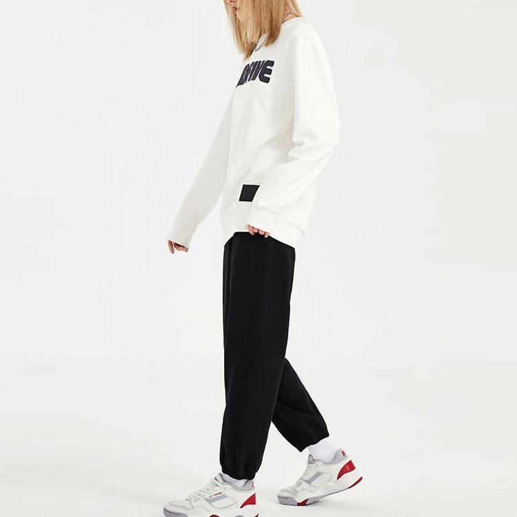 Li Ning Badfive Basketball Series Letter Print Cuffed Sweatpants Women bottoms Black AKLS152-7