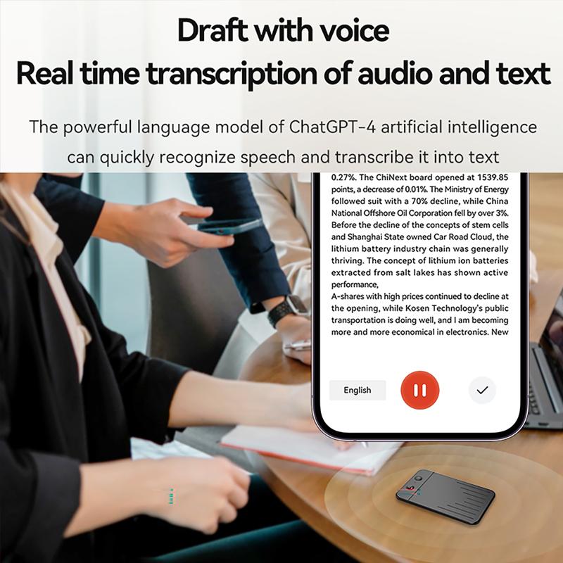 AI Voice Recorder APP Control AI Notetaking Device Transcribe & Summarization with ChatGPT Voice To Text Recorder Sound Recorder