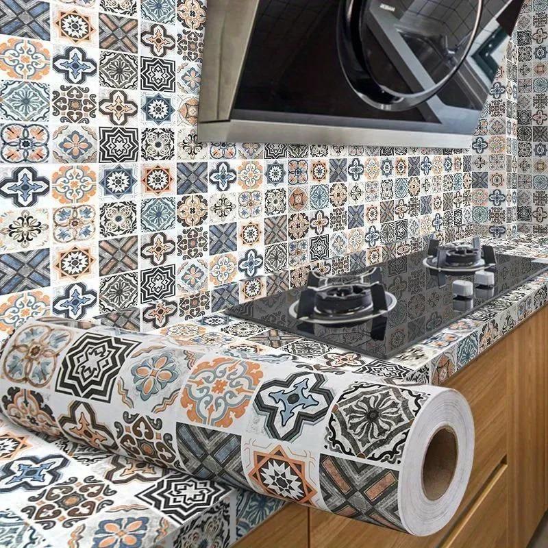 60cm Stickers for Kitchen Room Decoration Oil Proof Waterproof PVC Self-adhesive High Temperature Resistance Wallpaper Home