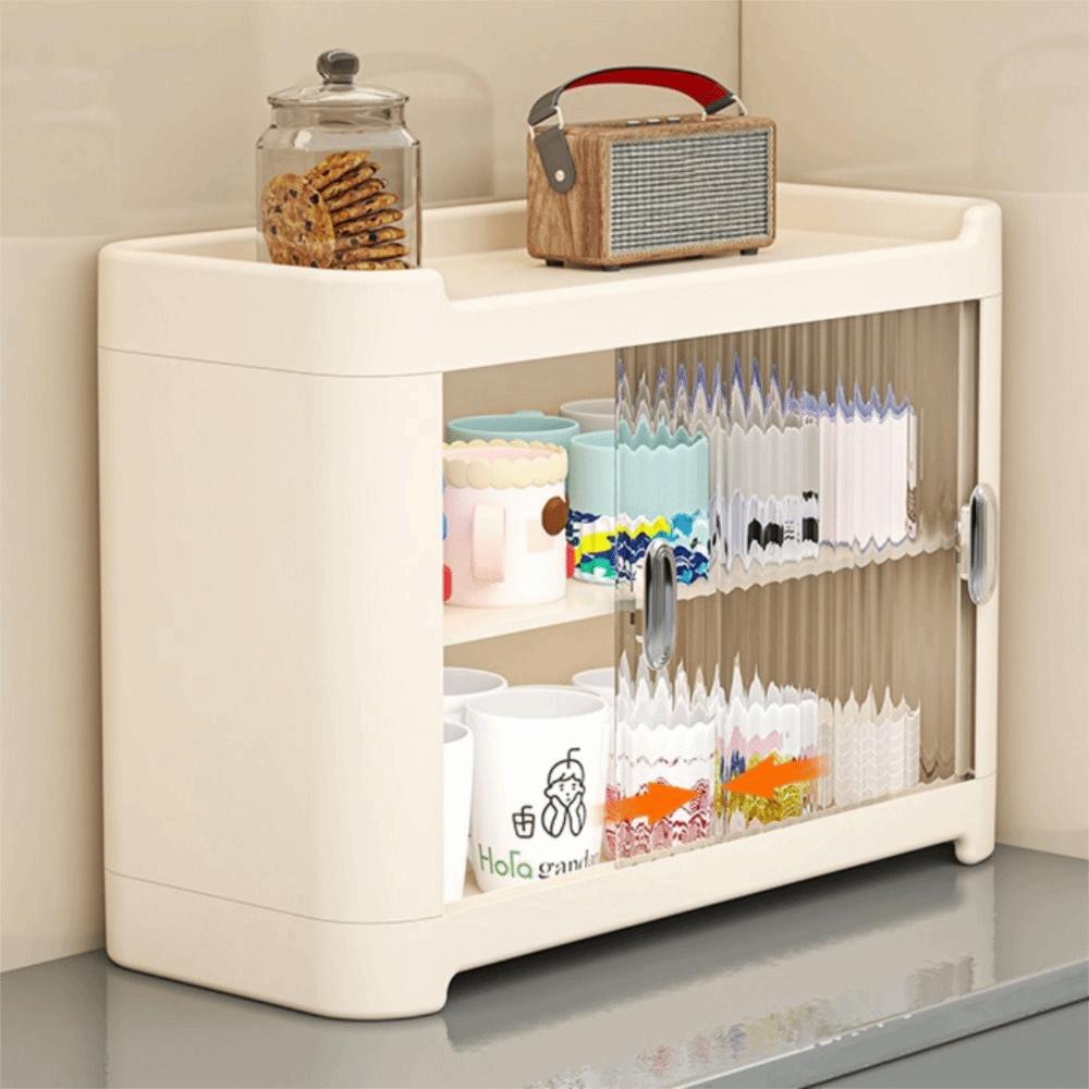 Dust-Proof Cup Storage Box Space Saving Kitchen Organizer Light Luxury Water Cup Holder  Kitchen