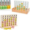 High-quality Wooden Connect Four Toy Interactive Game For Parent-child Bonding