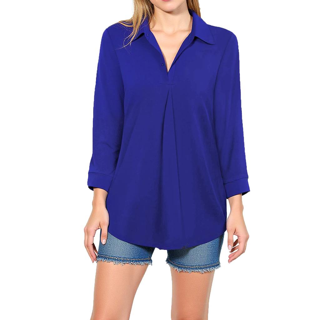 Women's Casual Fashion Sexy Comfortable V-Neck Seven Sleeve Top