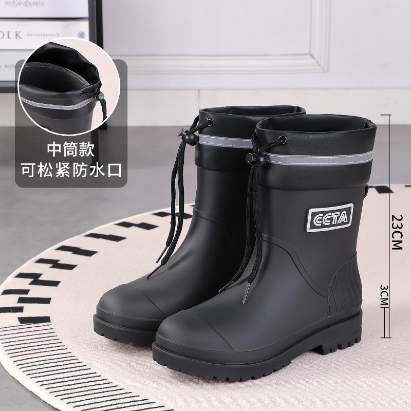 Fashion new extra high tube rain shoes women's outdoor thickened wear-resistant waterproof non-slip lightweight women's water shoes work rain boots