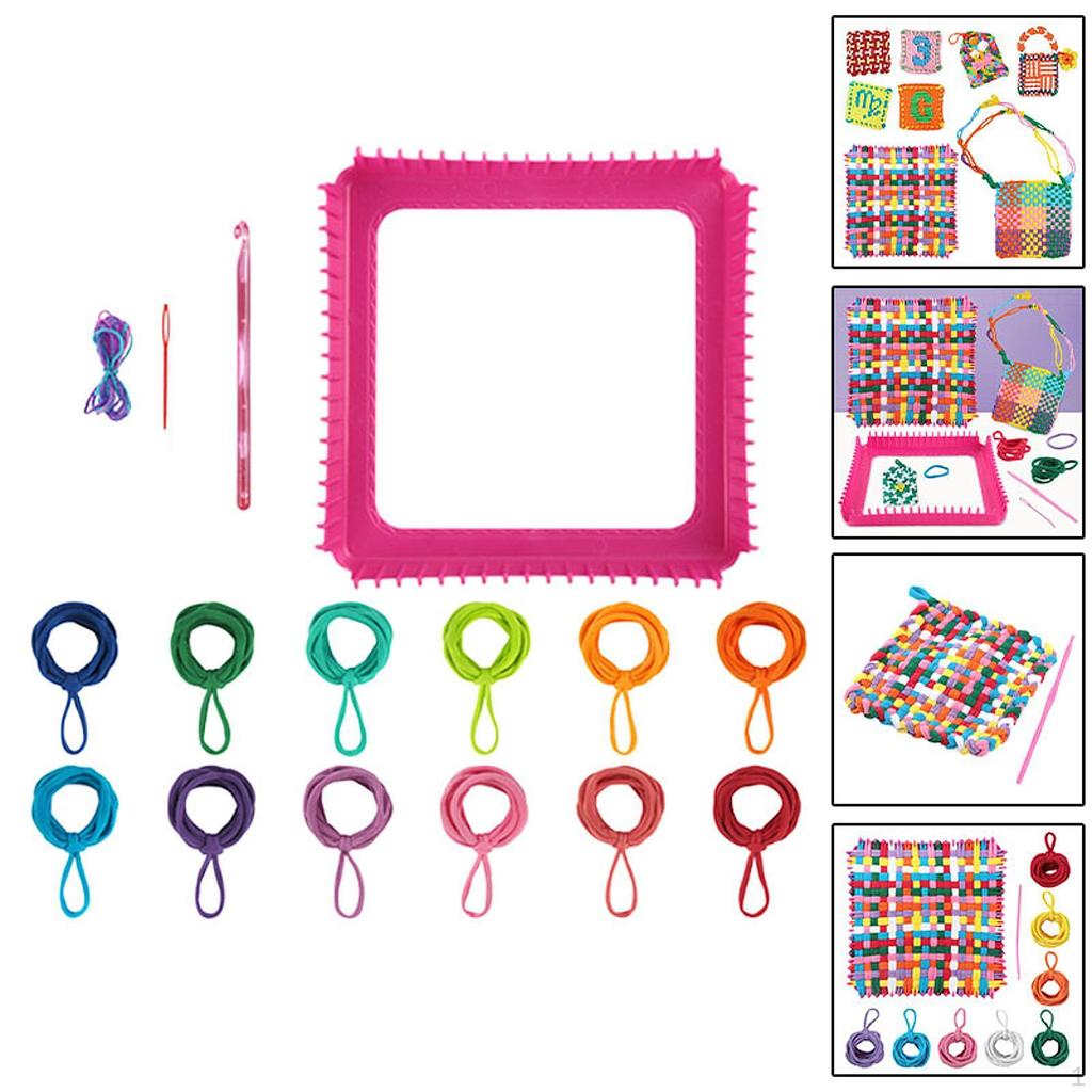 Weaving Loom Kit Toys DIY Knitting Crochet Portable Crafts Gifts Potholder Loops Making Kits Sewing