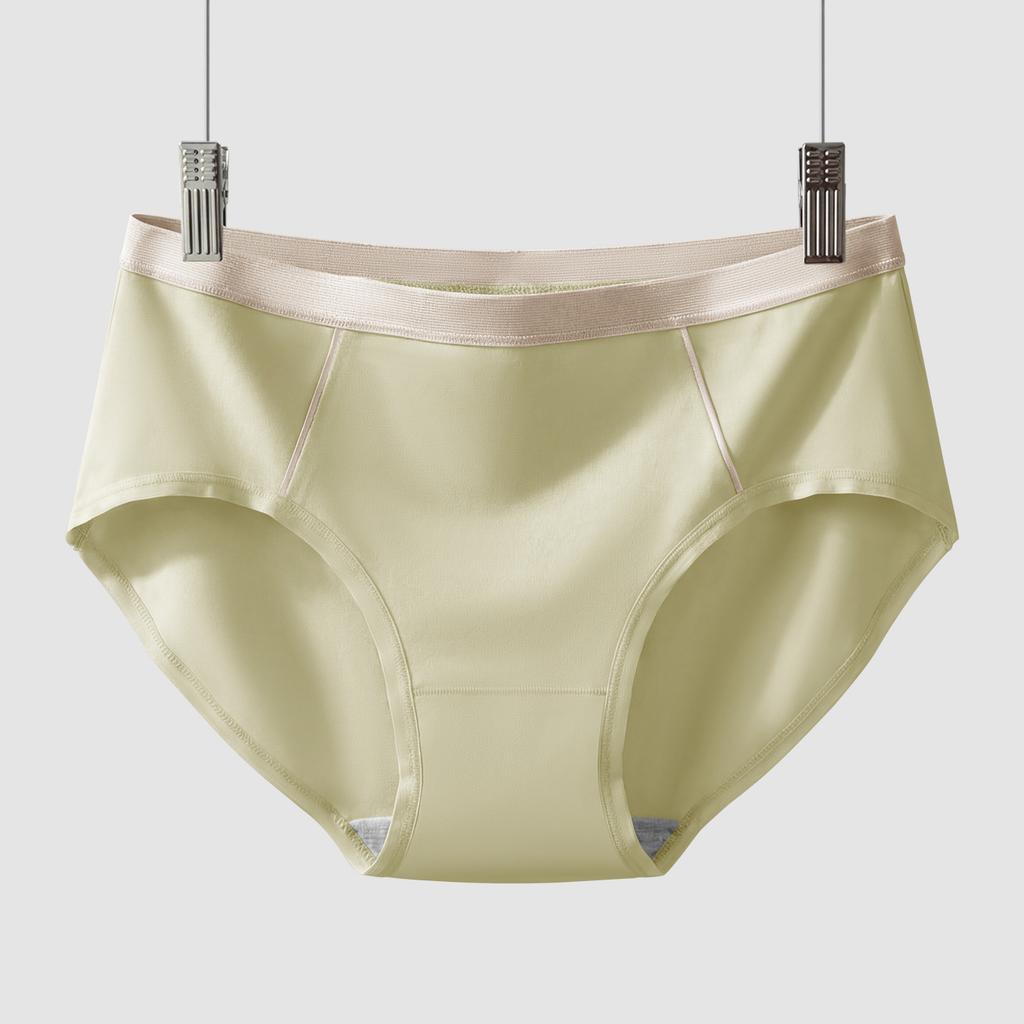 Women's Spring Summer Grade 7A Anti Bacterial Cotton Comfortable Breathable Mid Waist Briefs