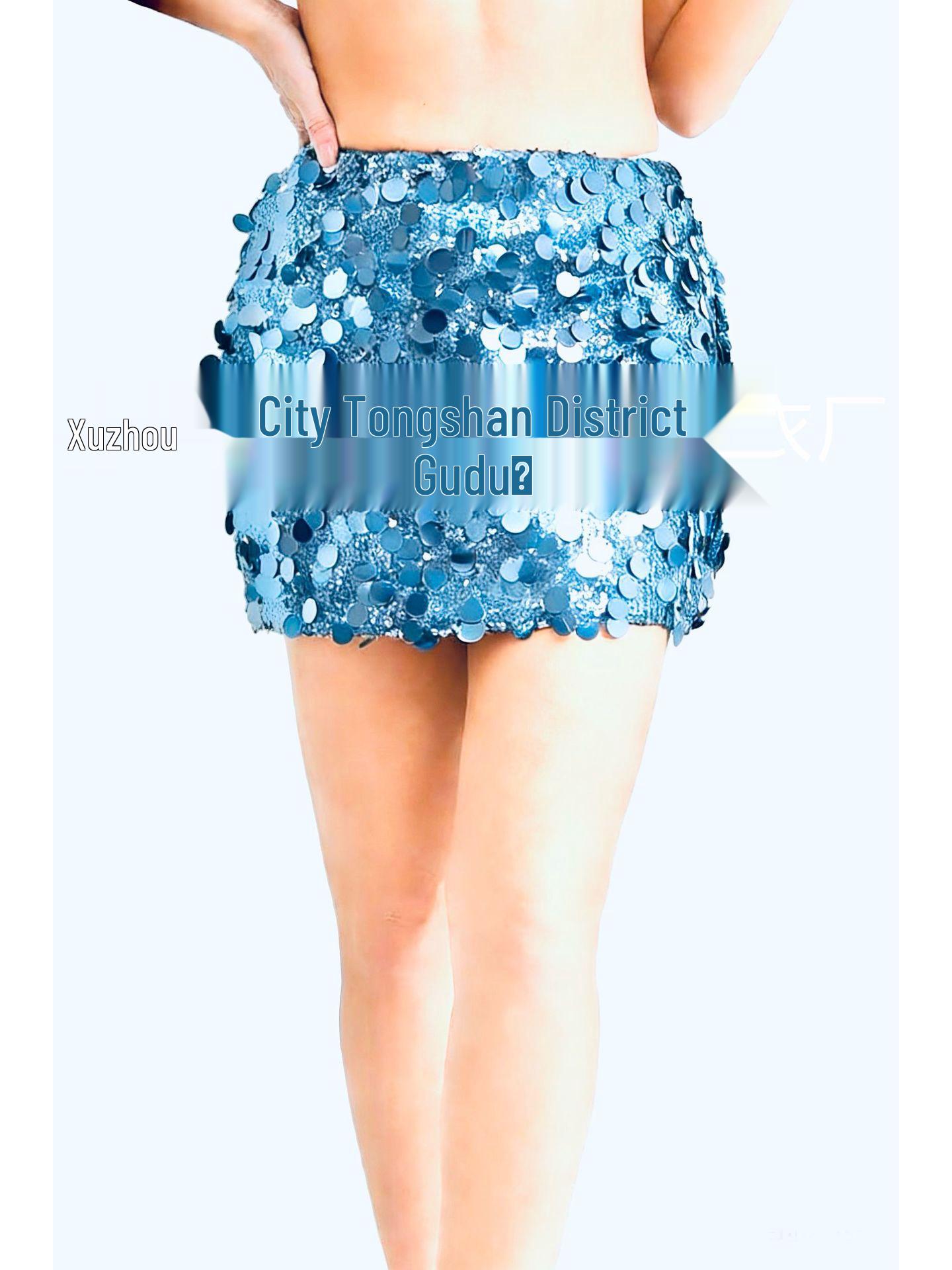 

2025 Spring/Summer Women s Irregular Sequin Mini Skirt for Party & Nightclub Large
