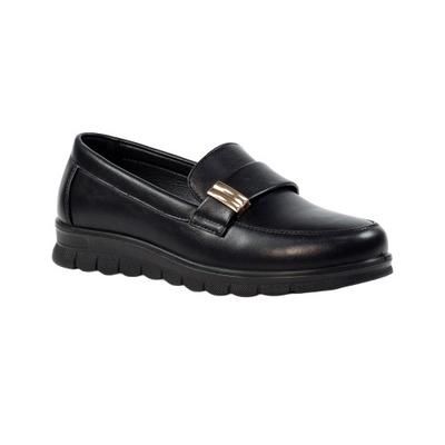 Womens/Ladies Salma Faux Leather Wedge Shoes