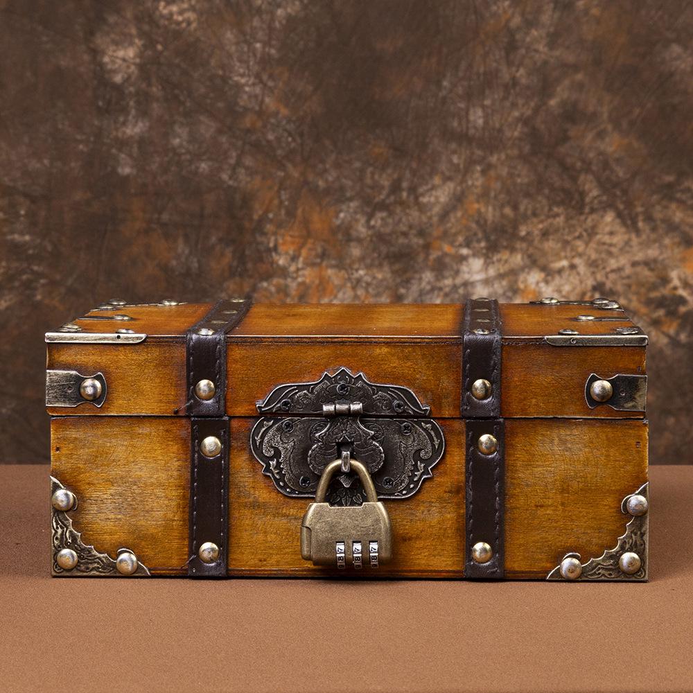 

Antique-Style Wooden Jewelry Box with Lock - Retro Gift Storage for Home