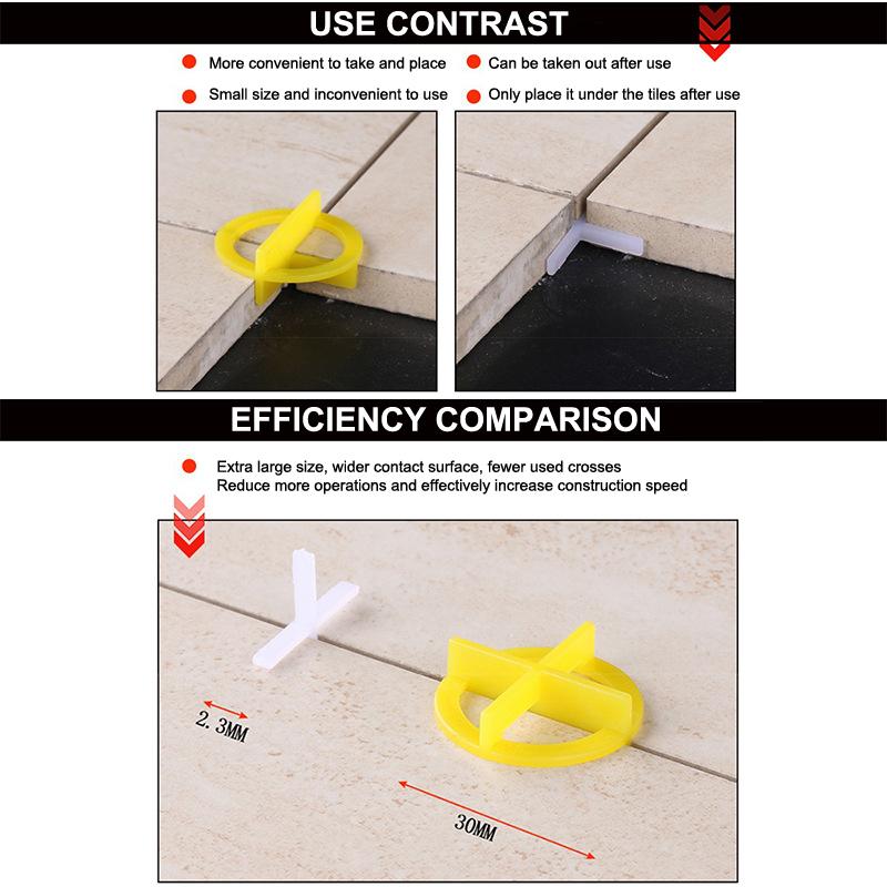 100 Pièces Système de Mise à Niveau Clips Entretoises Coins Pour Installation Carrelage Sol Mur Avec Plastique Tailles 1 À 3 Mm