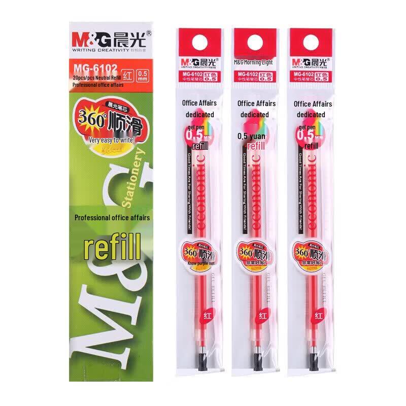 M&G MG6102 Gel Pen Refills, 0.5mm красный