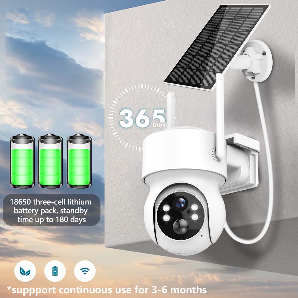 2.5K 4MP WiFi Solar Outdoor Home Human Detection PTZ IP Camera Smart Security Protection CCTV Video Cam