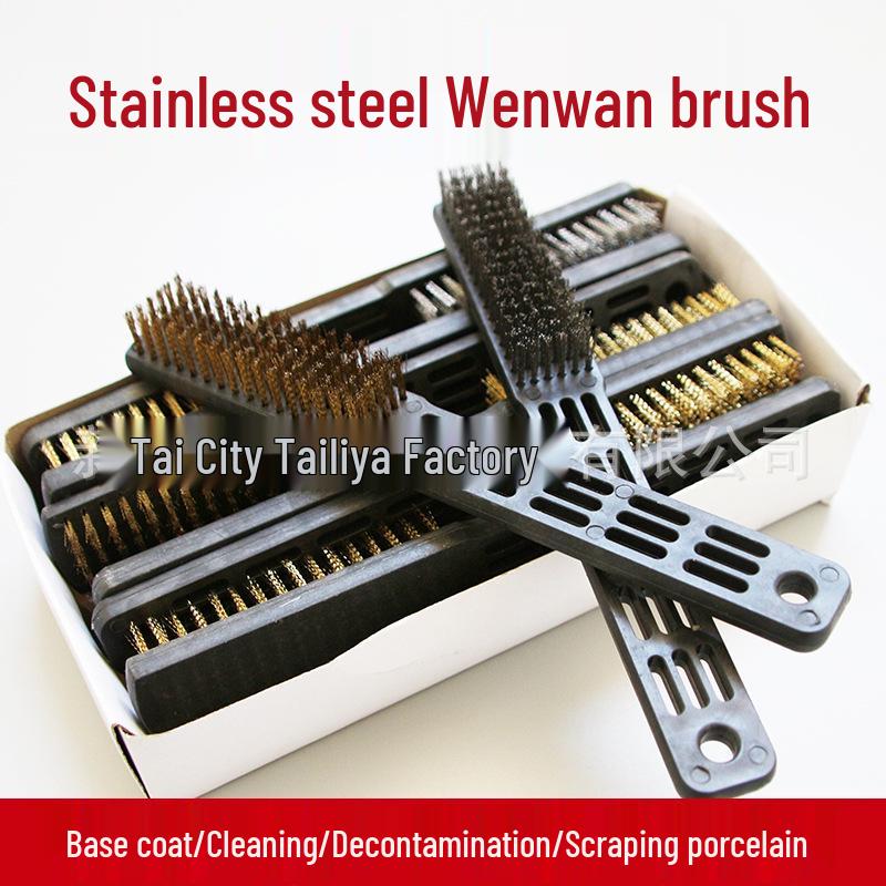 Stainless Steel & Copper Wire Brush for Rust Removal and Kitchen Cleaning