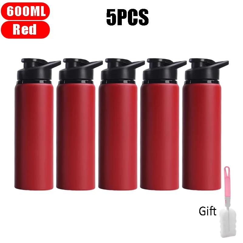 Large 600ml Stainless Steel Sports Bottle Leak Proof Design Bike Cycling Camping Outdoor Travel Water Flask Durable
