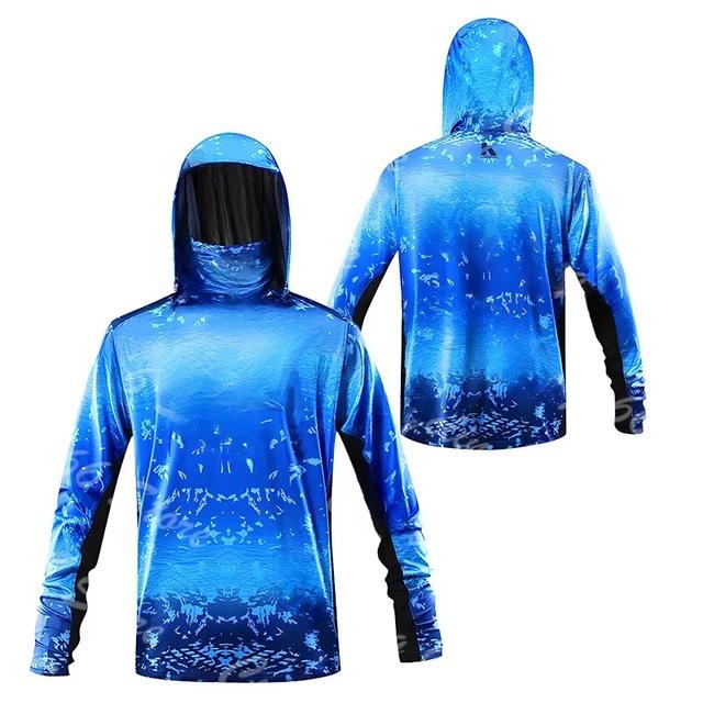 Offshore fishing shirt Men's sun protection long sleeve fishing suit UV protection mask hooded fishing suit