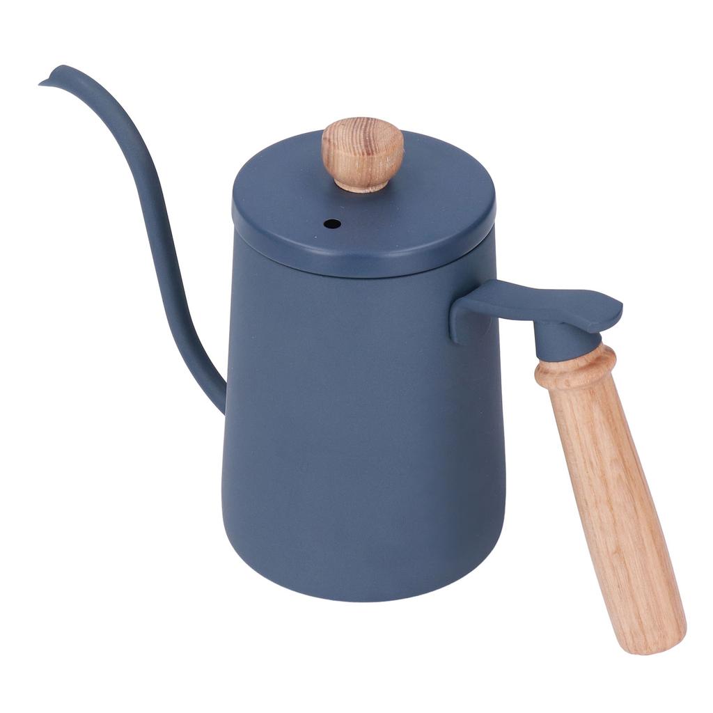 Koffie Overgietketel 600ml Zwanenhals Ontluchtingsgat Houten Handvat Voedselkwaliteit Roestvrij Staal