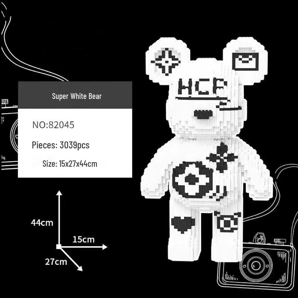 Girls' Compatible Lego: Violent Bear Building Block Series - Educational Micro-Block Interlocking Toys & Gifts