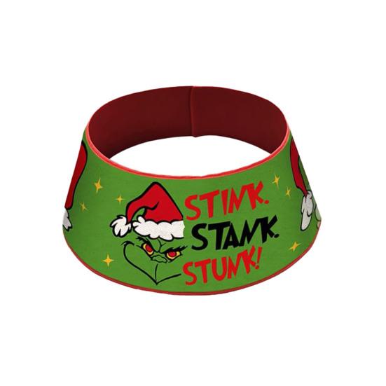 Christmas Tree Collar 22 Inch Green Elf Xmas Tree Base Stand Cover Fabric Tree Ring for Farmhouse Holiday Party Decor