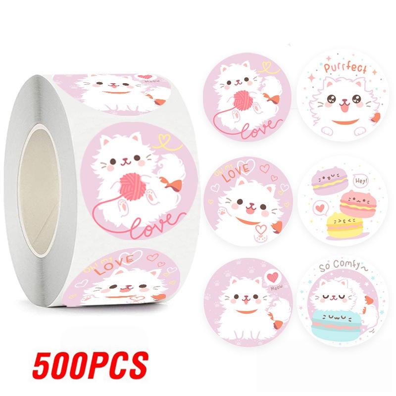 100-500pcs Cute Bear Thank You Sticker Children Sealing Labels Sticker for Gift Envelope Kid Gift Packaging Decorative Stickers