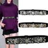 Women's Rhinestone Flower Elastic Waist Belt