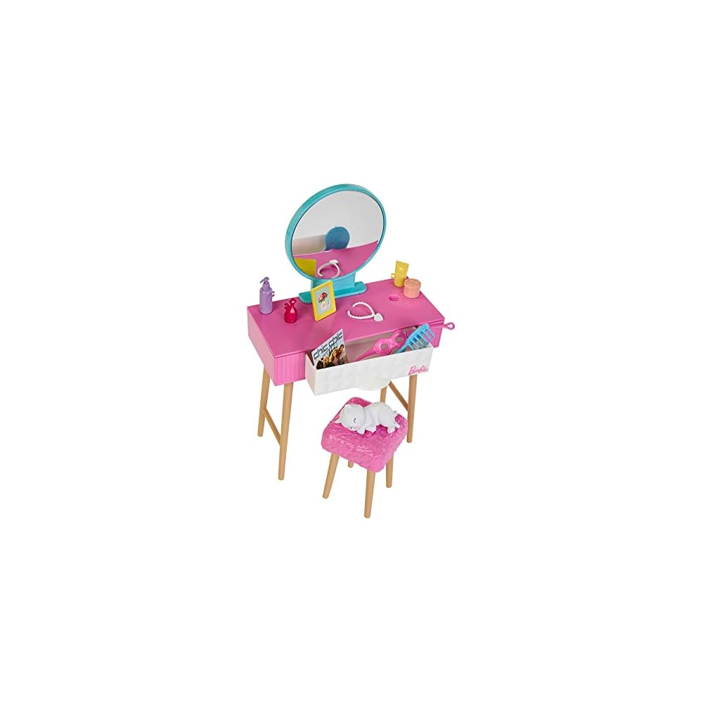Mattel Barbie Cute Pink Bedroom Playset for Dolls Inspired by Barbie Movie Ages 3+