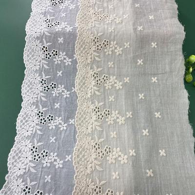 2 Metre/grup 16,5 cm/6,49'' Bej/Kırık Beyaz İnce İşlemeli Pamuklu Kumaş Dantel Kenar Patchwork Dikiş Malzemesi