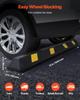 Parking Stopper, 1840 mm 2 Pcs Heavy Duty Parking Aid for Garage, Rubber Curb Garage Floor Stopper with Reflective Strips, Aid Gadgets for Cars Vans