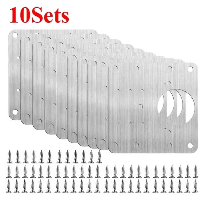 Kitchen Cabinet Door Hinges Repair Plate Hinges Mounting Plate with Screws Flat Fixing Brackets Furniture Hardware Tools 1-20pcs