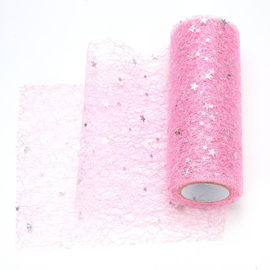 Tulle Roll Spool Nylon Tulle Ribbon Mesh Shiny Tulle Fabric for DIY Tutu Skirt Wedding Crafts Birthday Party 5.9 inch x 10 Yard