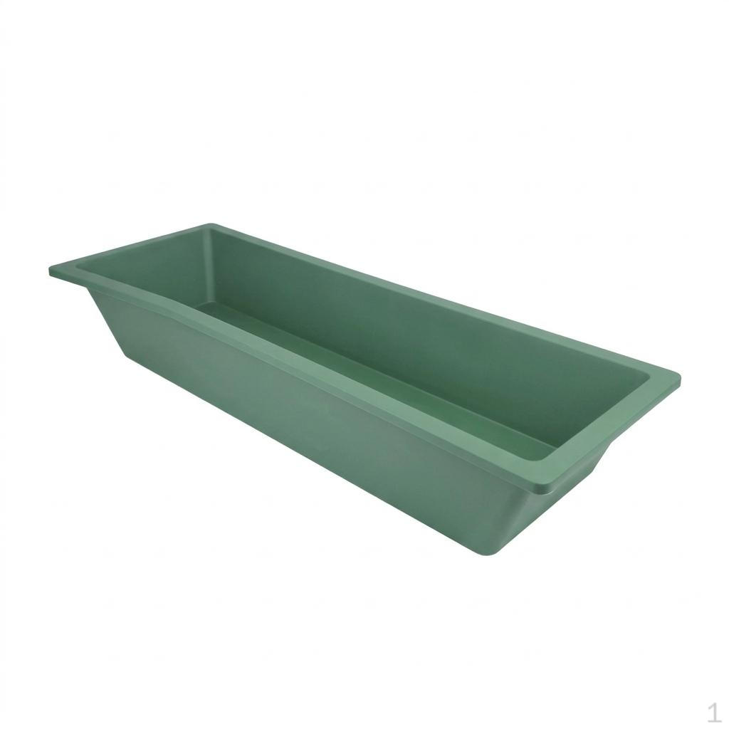 Heavy Duty Rectangular Pig Feeder Trough, Large Size Livestock Water and Feed Trough for Farm Barn, Rectangular