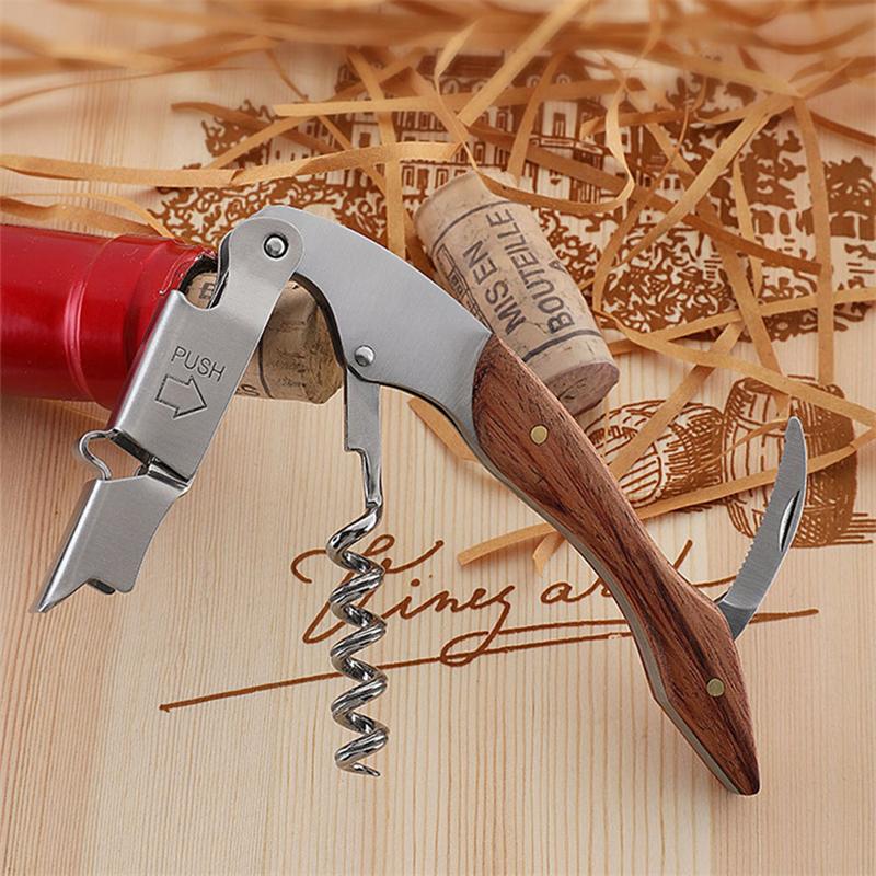 Bottle Opener Wine Corkscrew Professional Bottle Opener and Foil Cutter Stainless Steel Bottle Can Remover For Kitchen Tools