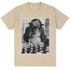 Funny Chimp Playing Chess Meme Graphic Tshirts Unisex Women Vintage Humor Tshirts Oversized Cozy Cotton Casual T Shirt Streetwear