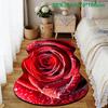 1pc Luxury Red Rose Carpet, Durable Non-Slip Washable Indoor Rug For All Seasons, Halloween Thanksgiving Christmas Decor