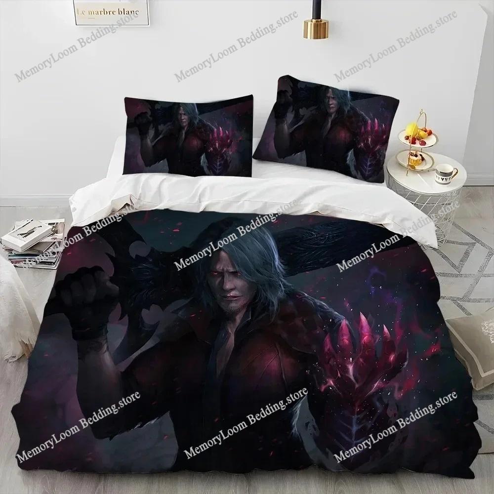 Oyun D-Devil May Cry DMC Oyuncu Yatak Takımı Yorgan Kılıfı Yatak Takımı Yorgan Kılıfı Yastık Kılıfı Yorgan King Queen Boy Erkek Çocuk Yetişkin