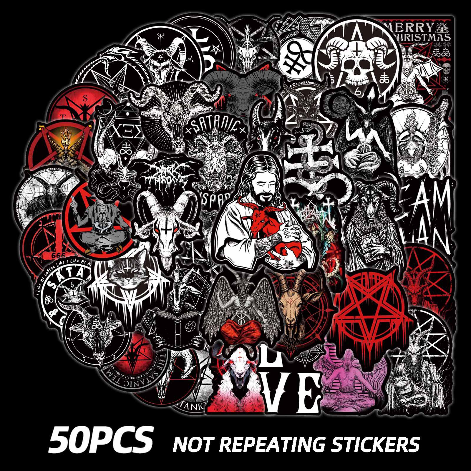50 Gothic Dark Style Graffiti Stickers for Phone Cases, Guitars, Tablets, and Laptops. 50 Unique Pieces