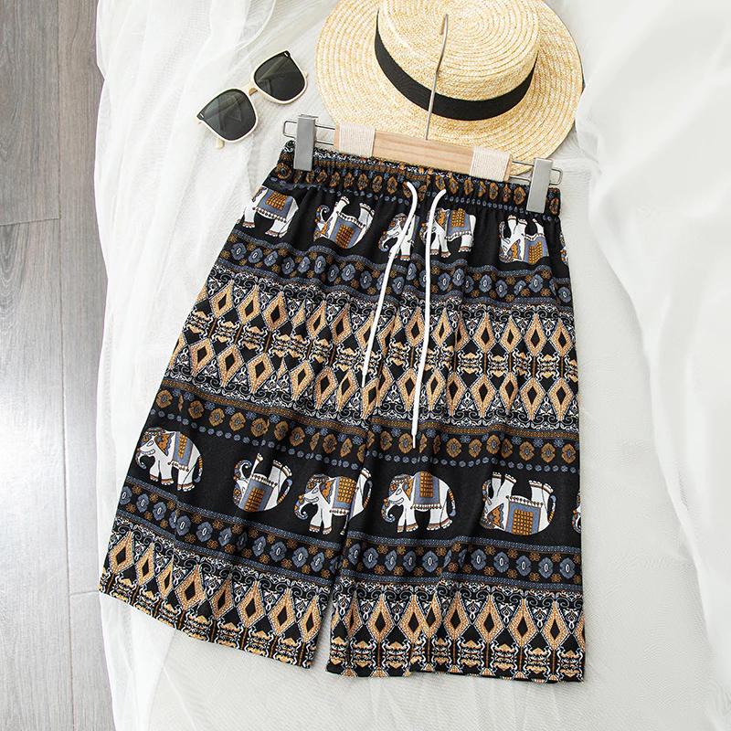 Elephant Pants Boxing Muay Thai Kickboxing Shorts Training Print Elastic Waistband Quick Dry Martial Art Boxer Unisex Men Women Workout Streetwear