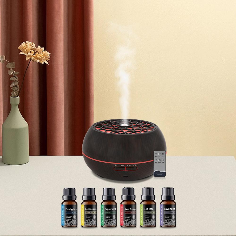 

Diffuser For Home 550ml Aromatherapy Diffuser with 6 Oils Remote Color Lights Great for Home/Office