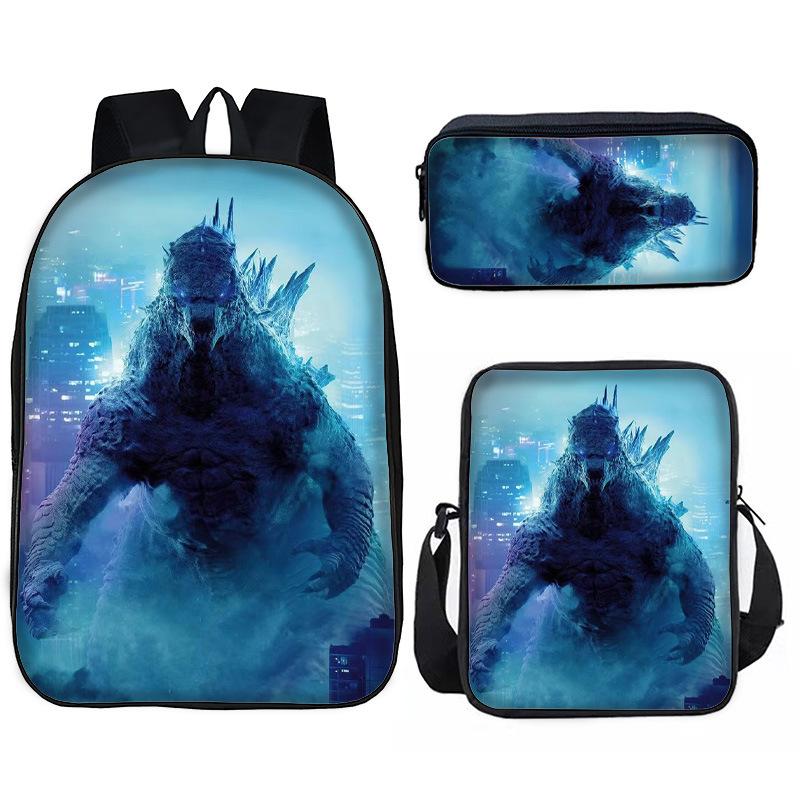 Godzilla vs. King Kong 2Godzillax Kongnoul Student Ghiozdan Geantă Etui Set din Trei Piese