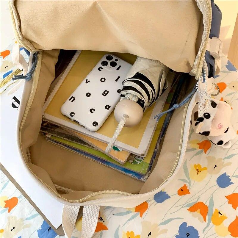 New Waterproof Nylon Women Backpack Female Travel Bag College Girls Men Multi-pocket Schoolbag Laptop Backpack Book Bags