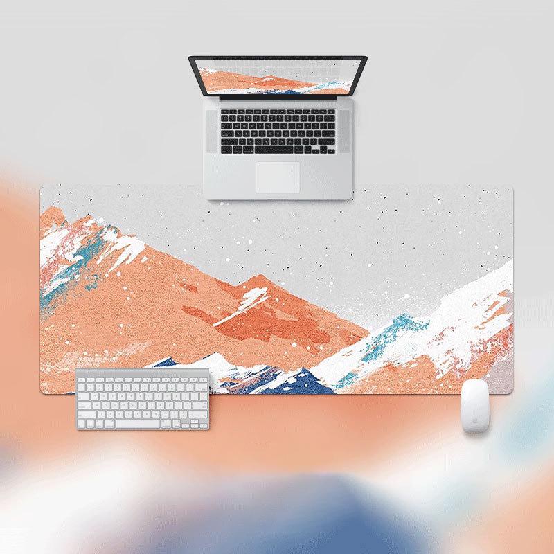 Ins Mouse Pad Oversized Lock Edge Laptop Keyboard Student E-sports Desk Pad Simple Artistic Oil Painting Offices Accessories