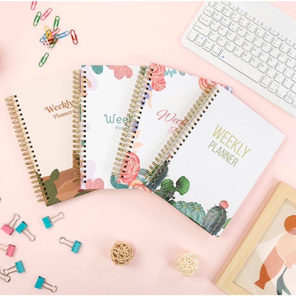 

Retro Coil Undated Agenda Diary Easily Organize Tasks Planning Schedule Journal School Supplies