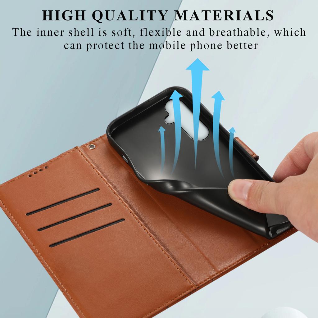 DF-06 For Samsung Galaxy S25 Phone Case Line Imprint Leather Wallet Cover
