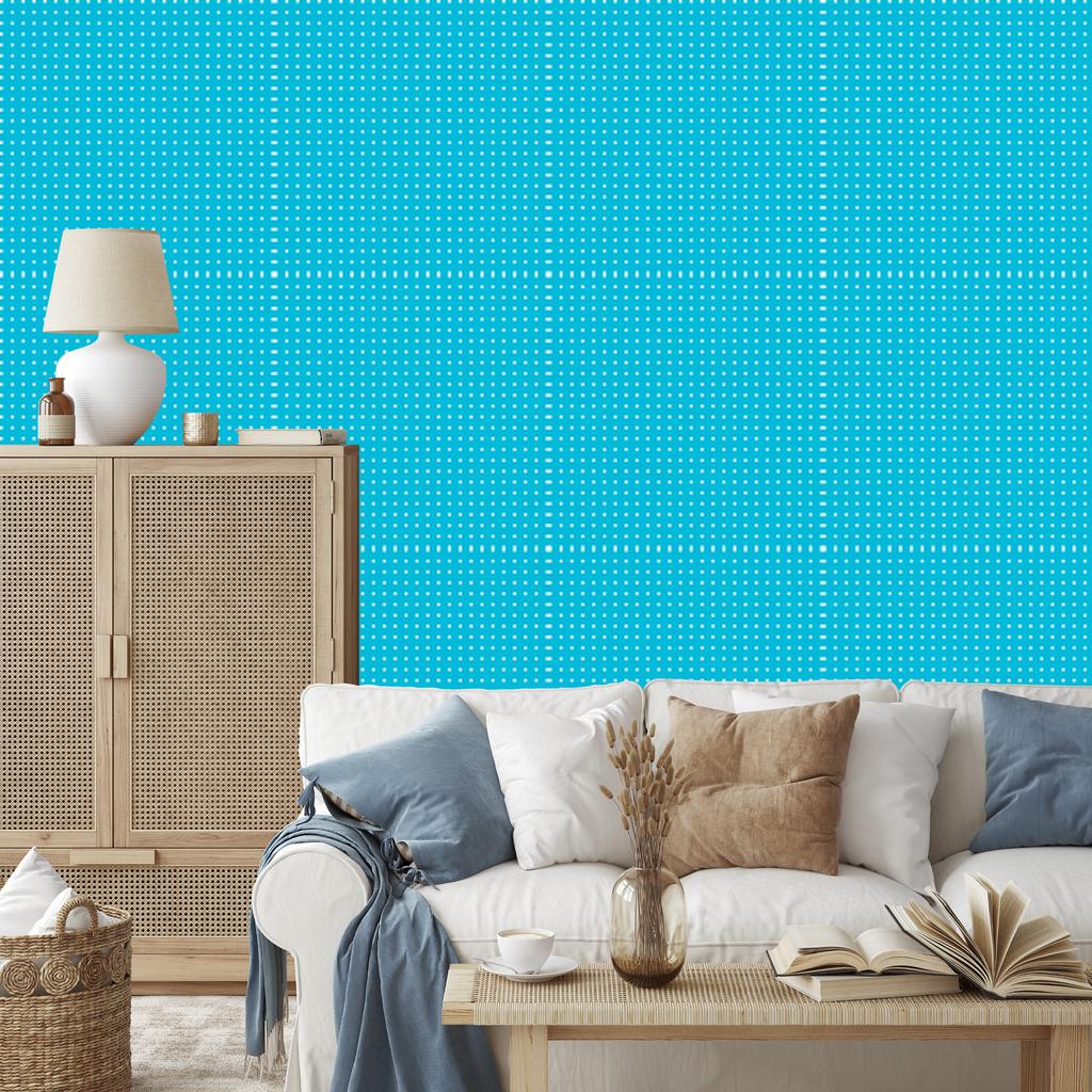 Turquoise Dots Wallpaper, Soft Forms for Living Room and Bedroom 50x1000