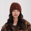 0% wool hat women's autumn and winter loose wool hat new warm advanced sense solid color crimping ear protector cold hat women