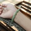 Hetian Jade Qinghai Crystal Bead Bracelet - Clear Water Green Design