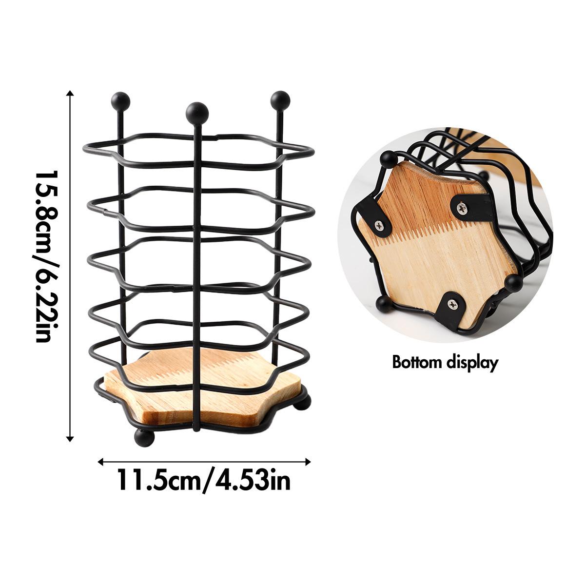 

Ironware tableware cylindrical pen holder makeup brush storage box office stationery storage cylinder M&1-tier чёрный