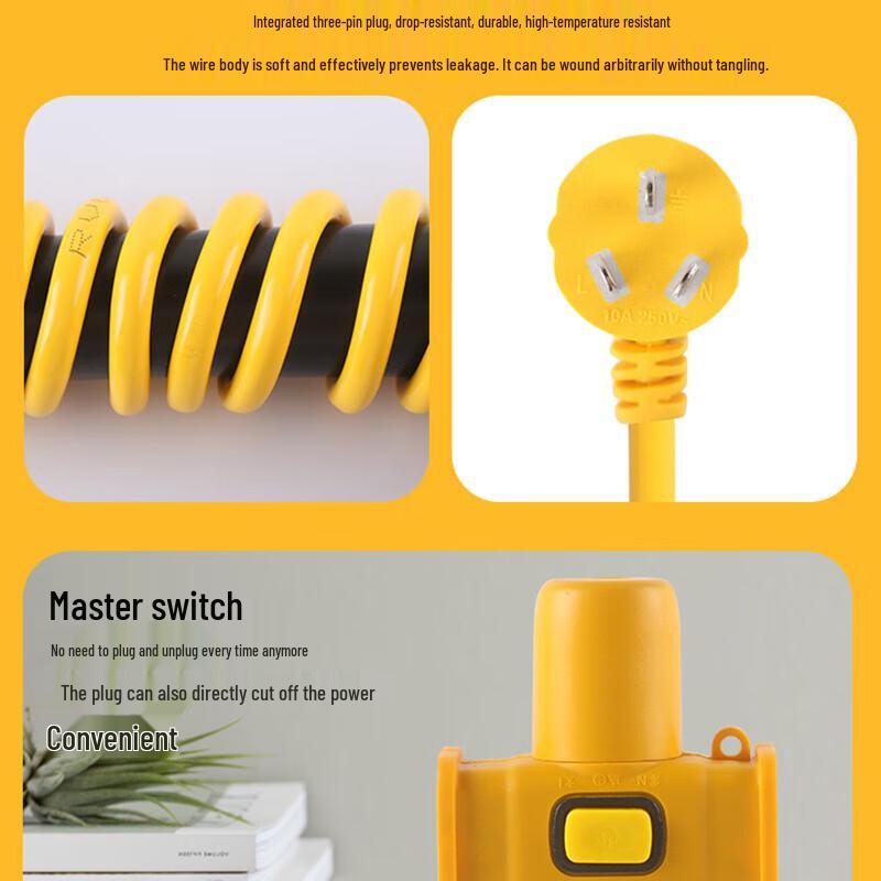 HOPECENT 10M Outdoor Multifunction Electric Vehicle Charging Extension Power Strip