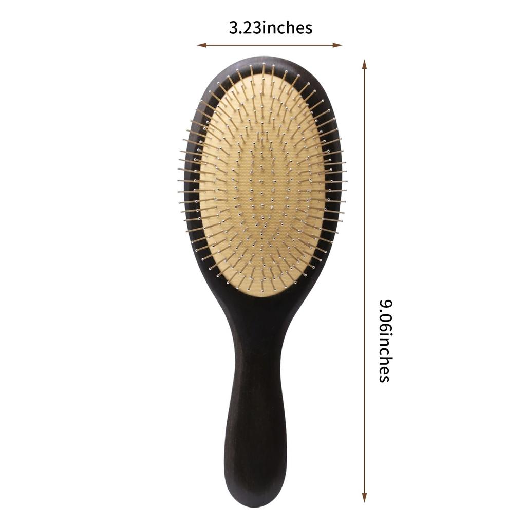 Steel Hair Brush Women Custom Name Wood Hair Brush Metal Stainless Pin Hairbrush Head Scalp Massage Comb Brosse Cheveux Femme