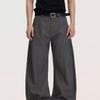 American Retro Scimitar Trousers Men's and Women's Pleated Three-dimensional Tailoring Loose Wide-leg Silhouette Vertical Casual Straight Trousers