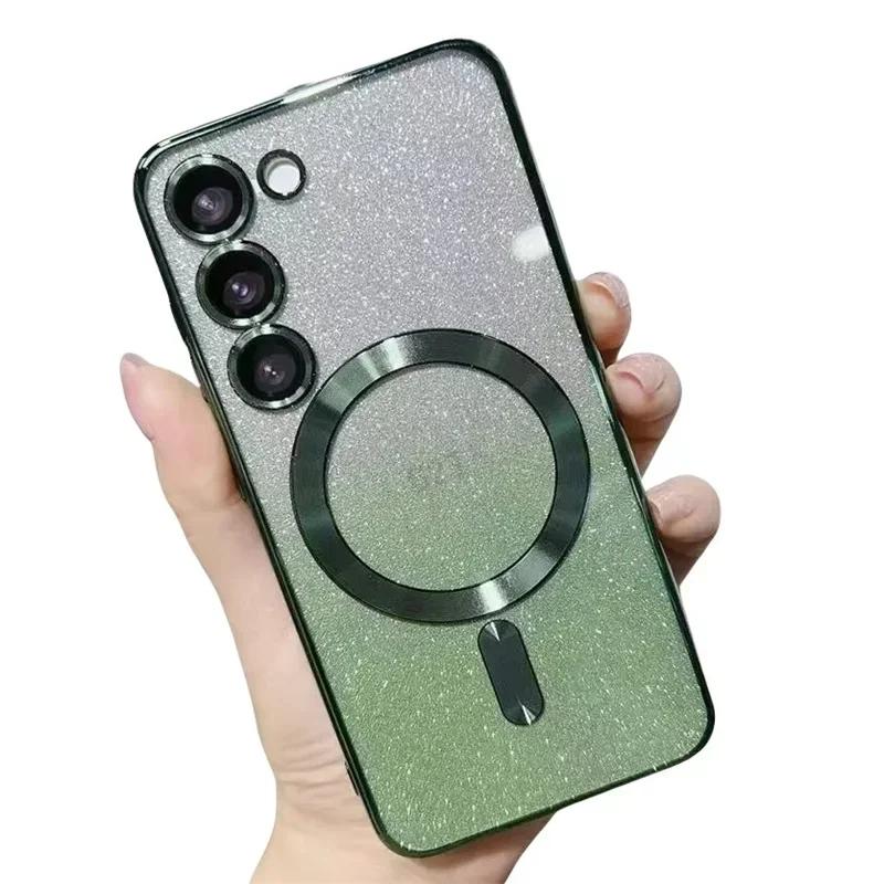 Prechodový trblietavý kryt pre Samsung Galaxy S25 S24FE S23FE S21FE S20FE S20 S21 S22 S23 S24 Plus FE Note20 Ultra Bling Jasný puzdro
