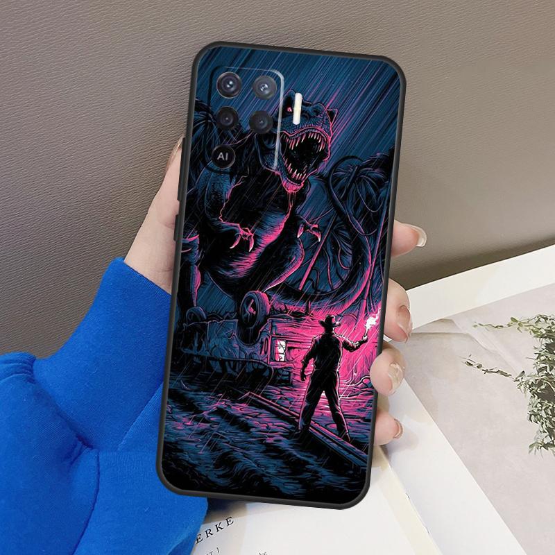 Jurassic Dinosaur Case For Oppo A76 A16 A96 A17 A18 A60 A80 A40 A38 A58 A78 A98 A94 A74 A54 A15 A57 A77 A5 Pro